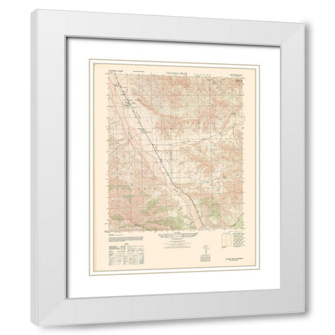 Cuyama Peak Sheet - US Army 1943 White Modern Wood Framed Art Print with Double Matting by US Army