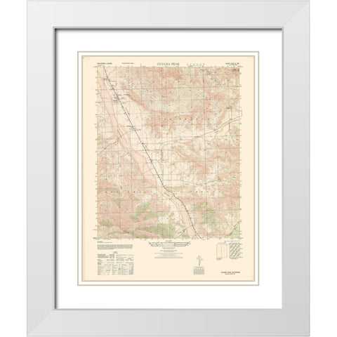 Cuyama Peak Sheet - US Army 1943 White Modern Wood Framed Art Print with Double Matting by US Army