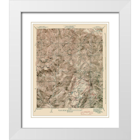 Crystal Lake California Quad - Nessler 1941 White Modern Wood Framed Art Print with Double Matting by Nessler