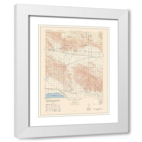 Cottonwood Springs Sheet - US Army 1944 White Modern Wood Framed Art Print with Double Matting by US Army