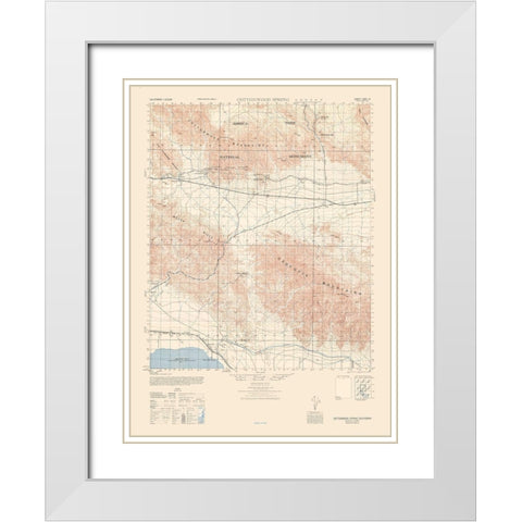 Cottonwood Springs Sheet - US Army 1944 White Modern Wood Framed Art Print with Double Matting by US Army
