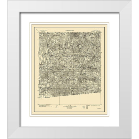 Cuyamaca California Quad - USGS 1903 White Modern Wood Framed Art Print with Double Matting by USGS