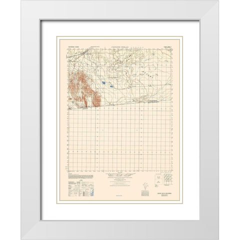 Coyote Wells Sheet - US Army 1944 White Modern Wood Framed Art Print with Double Matting by US Army