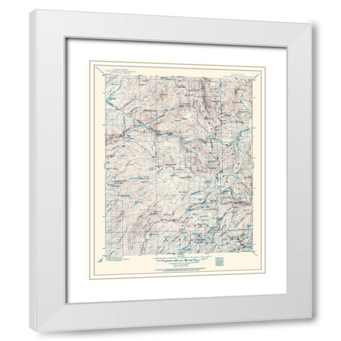 Dardanelles California Quad - USGS 1896 White Modern Wood Framed Art Print with Double Matting by USGS