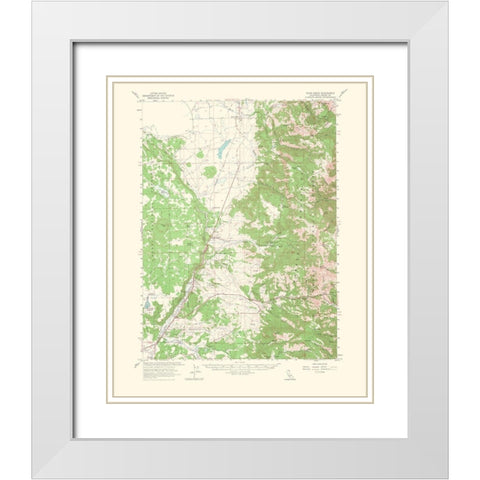 Davis Creek California Quad - USGS 1964 White Modern Wood Framed Art Print with Double Matting by USGS