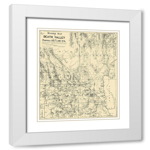 Death Valley Miner Salt Lake Railroad CA White Modern Wood Framed Art Print with Double Matting by Crowell