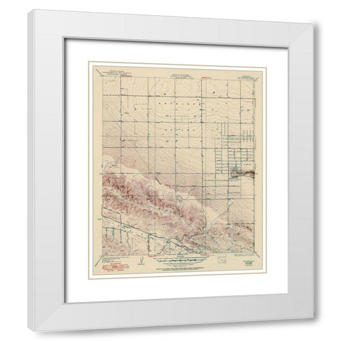 Del Sur California Quad - USGS 1937 White Modern Wood Framed Art Print with Double Matting by USGS
