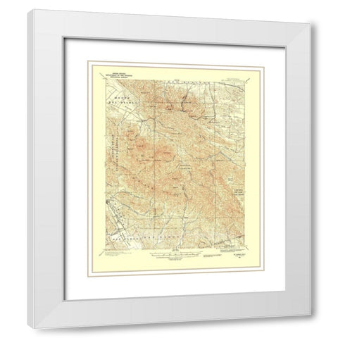 Mt Diablo California Quad - USGS 1896 White Modern Wood Framed Art Print with Double Matting by USGS
