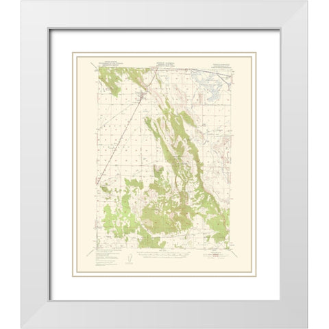 Dorris California Quad - USGS 1950 White Modern Wood Framed Art Print with Double Matting by USGS