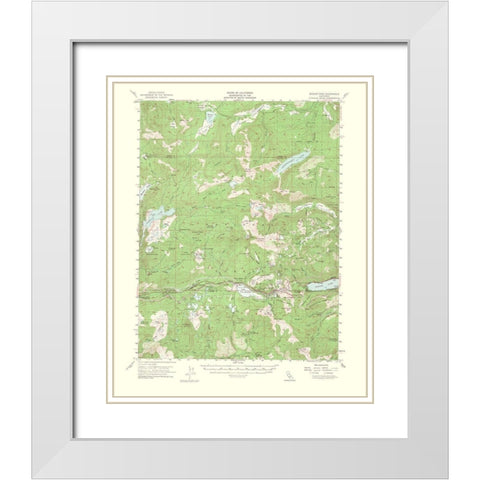 Donner Pass California Quad - USGS 1964 White Modern Wood Framed Art Print with Double Matting by USGS