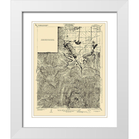 Dry Canyon California Quad - USGS 1932 White Modern Wood Framed Art Print with Double Matting by USGS