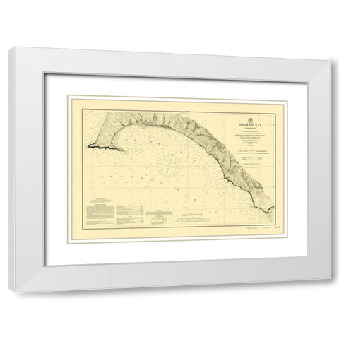 Drakes Bay - USGS 1883 White Modern Wood Framed Art Print with Double Matting by USGS