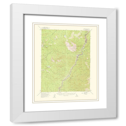Dunsmuir California Quad - USGS 1960 White Modern Wood Framed Art Print with Double Matting by USGS