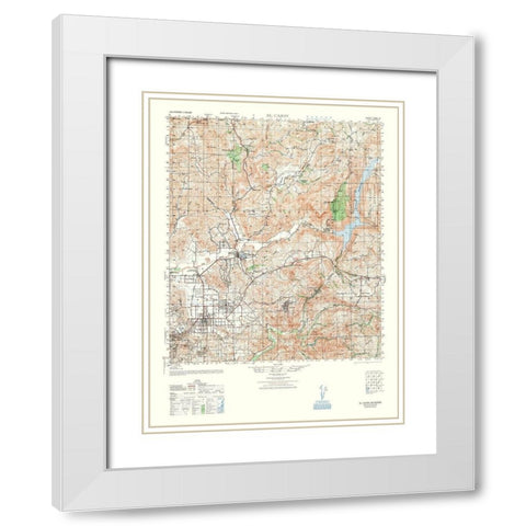 El Cajon Sheet - US Army 1948 White Modern Wood Framed Art Print with Double Matting by US Army
