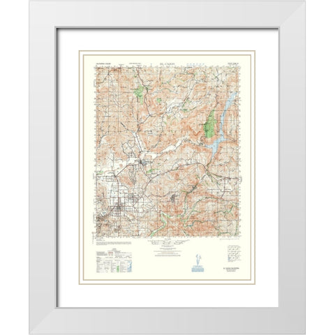 El Cajon Sheet - US Army 1948 White Modern Wood Framed Art Print with Double Matting by US Army