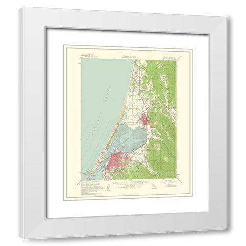 Eureka California Quad - USGS 1961 White Modern Wood Framed Art Print with Double Matting by USGS