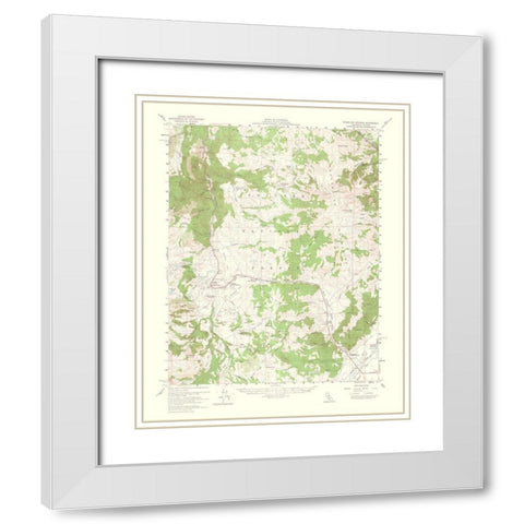 Fales Hot Springs California Quad - USGS 1964 White Modern Wood Framed Art Print with Double Matting by USGS
