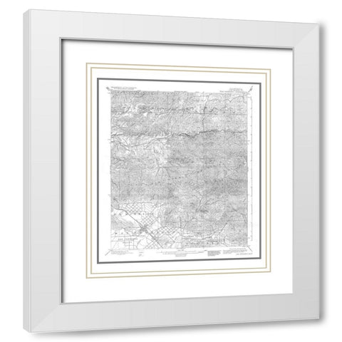 San Fernando California Quad - USGS 1900 White Modern Wood Framed Art Print with Double Matting by USGS