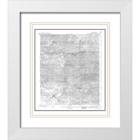 San Fernando California Quad - USGS 1900 White Modern Wood Framed Art Print with Double Matting by USGS