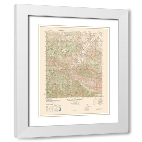 Fox Mountain Sheet - US Army 1944 White Modern Wood Framed Art Print with Double Matting by US Army