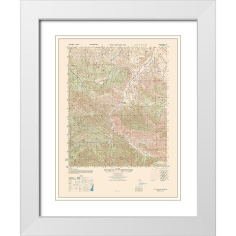 Fox Mountain Sheet - US Army 1944 White Modern Wood Framed Art Print with Double Matting by US Army