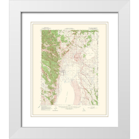 Fort Bidwell California Oregon Quad - USGS 1964 White Modern Wood Framed Art Print with Double Matting by USGS