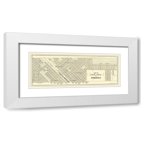 Fresno, Central California Landowner - Thomas 1892 White Modern Wood Framed Art Print with Double Matting by Thomas