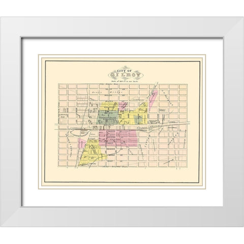 Gilroy California Landowner - Thomas 1876 White Modern Wood Framed Art Print with Double Matting by Thomas
