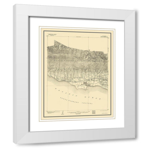 Goleta California Special - USGS 1903 White Modern Wood Framed Art Print with Double Matting by USGS