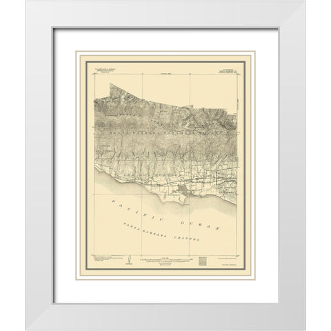 Goleta California Special - USGS 1903 White Modern Wood Framed Art Print with Double Matting by USGS
