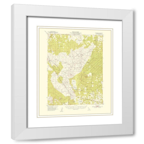 Hackamore California Quad - USGS 1954 White Modern Wood Framed Art Print with Double Matting by USGS