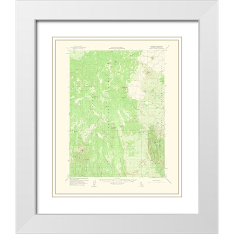 Hambone California Quad - USGS 1963 White Modern Wood Framed Art Print with Double Matting by USGS