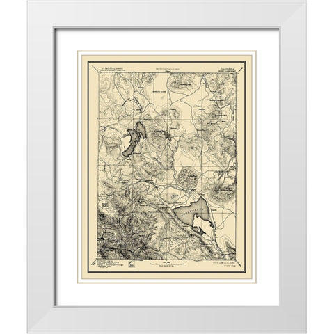 Honey Lake California Sheet - USGS 1893 White Modern Wood Framed Art Print with Double Matting by USGS