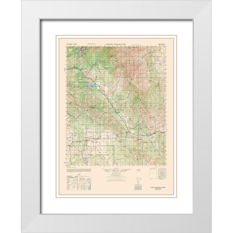 Hemet Reservoir Sheet - US Army 1943 White Modern Wood Framed Art Print with Double Matting by US Army