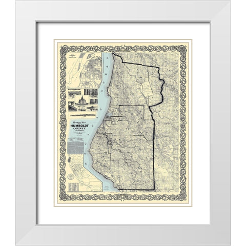 Humboldt California Landowner - Lentell 1898 White Modern Wood Framed Art Print with Double Matting by Lentell