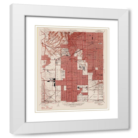 Inglewood California Quad - USGS 1946 White Modern Wood Framed Art Print with Double Matting by USGS