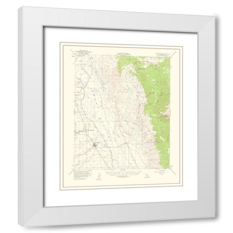 Independence California Quad - USGS 1962 White Modern Wood Framed Art Print with Double Matting by USGS