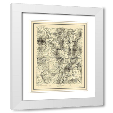 Ivanpah California Nevada Quad - USGS 1912 White Modern Wood Framed Art Print with Double Matting by USGS