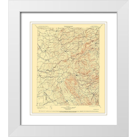 Jackson California Quad - USGS 1902 White Modern Wood Framed Art Print with Double Matting by USGS