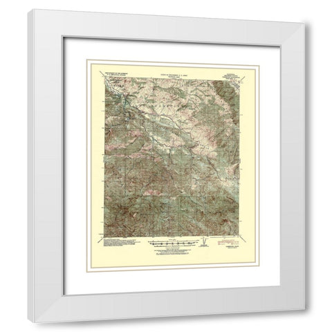 Jamesburg California Quad - USGS 1940 White Modern Wood Framed Art Print with Double Matting by USGS