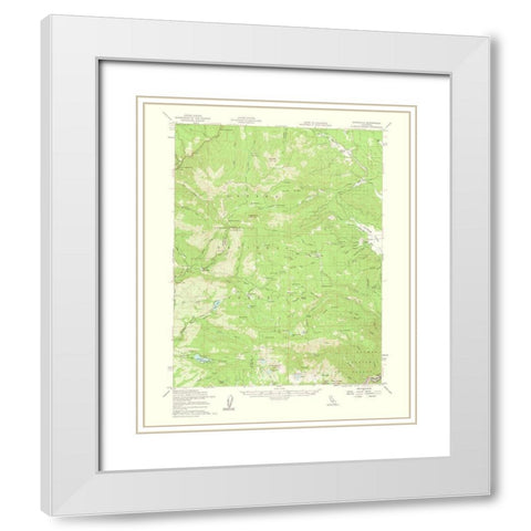 Jonesville California Quad - USGS 1963 White Modern Wood Framed Art Print with Double Matting by USGS