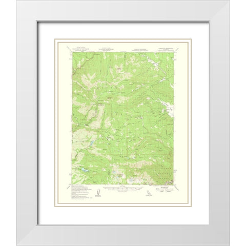 Jonesville California Quad - USGS 1963 White Modern Wood Framed Art Print with Double Matting by USGS
