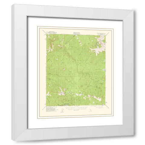 Kaiser Peak California Quad - USGS 1961 White Modern Wood Framed Art Print with Double Matting by USGS