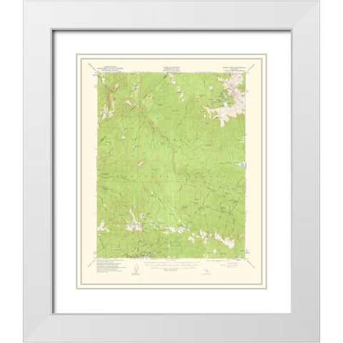 Kaiser Peak California Quad - USGS 1961 White Modern Wood Framed Art Print with Double Matting by USGS