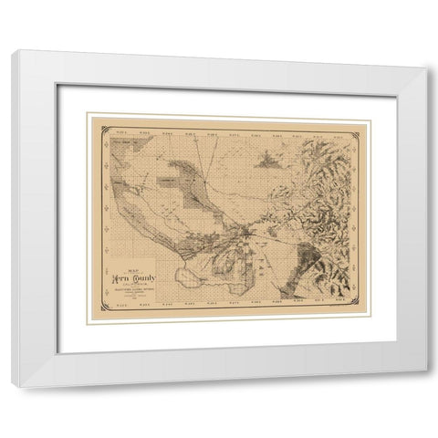 Kern County California - Rey 1888  White Modern Wood Framed Art Print with Double Matting by Rey