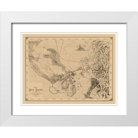 Kern County California - Rey 1888  White Modern Wood Framed Art Print with Double Matting by Rey