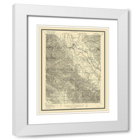 King City California Quad - USGS 1919 White Modern Wood Framed Art Print with Double Matting by USGS