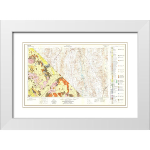 Geologic California Kingman Sheet - Jennings 1956 White Modern Wood Framed Art Print with Double Matting by Jennings