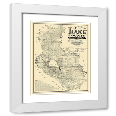 Lake California Landowner - Rice 1892 White Modern Wood Framed Art Print with Double Matting by Rice