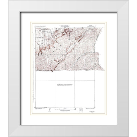 La Brea California Quad - USGS 1928 White Modern Wood Framed Art Print with Double Matting by USGS